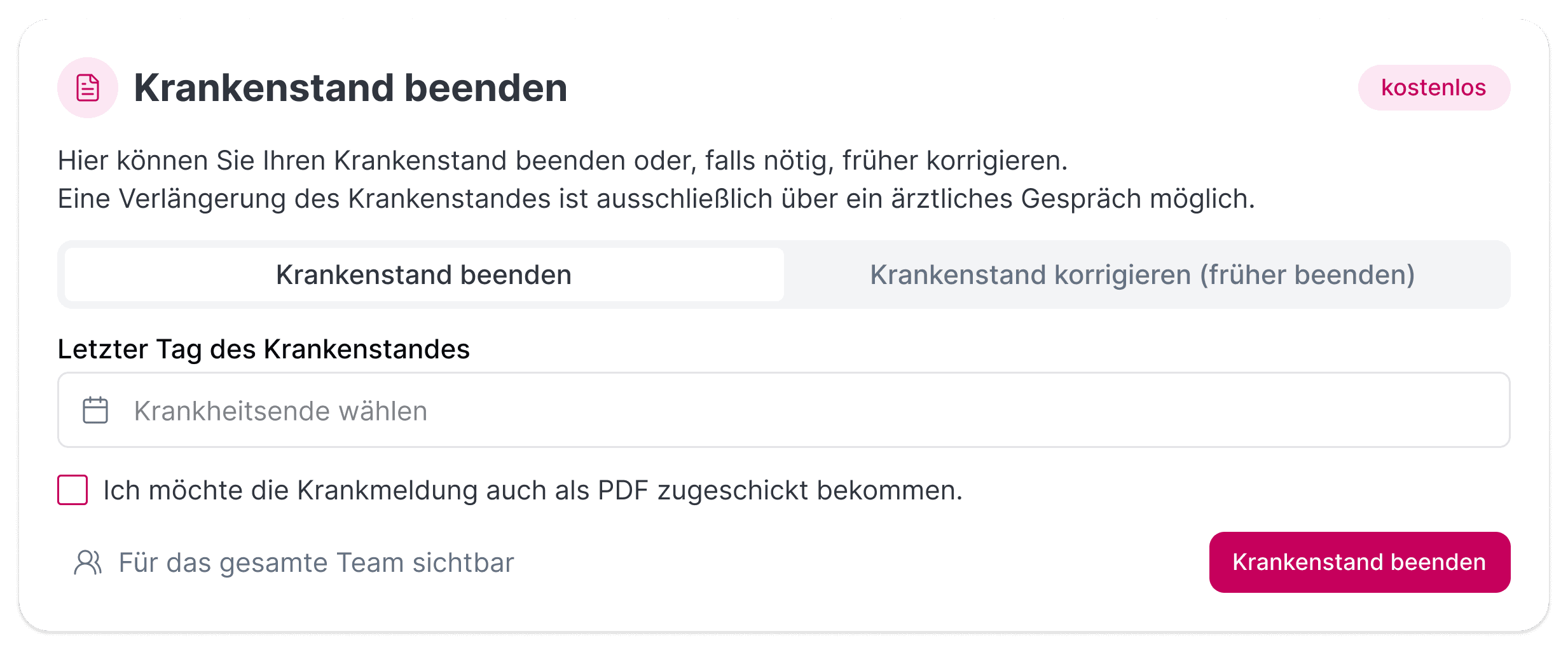 37.clinic - Krankenstand beenden