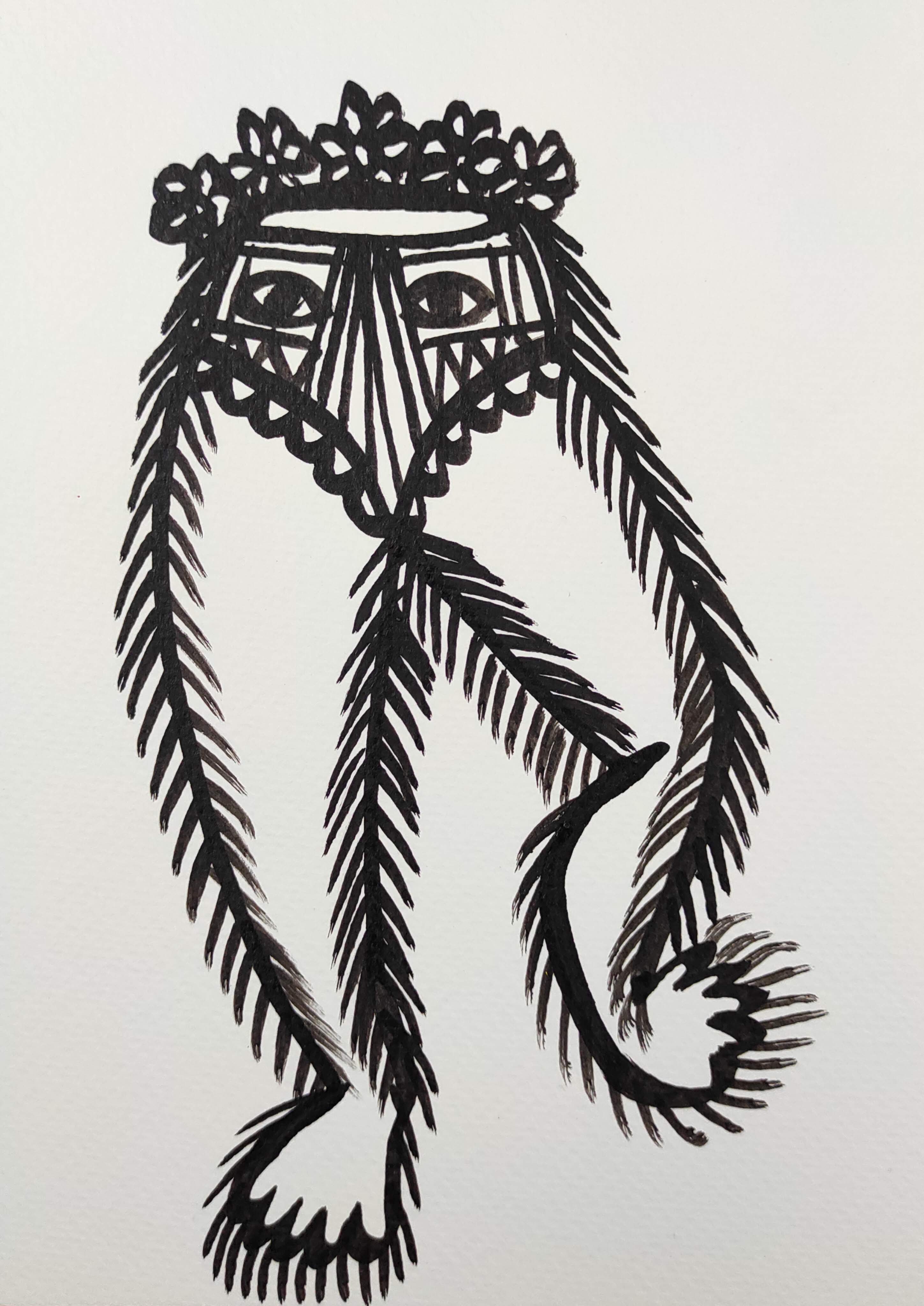 herd of sheep on road painting