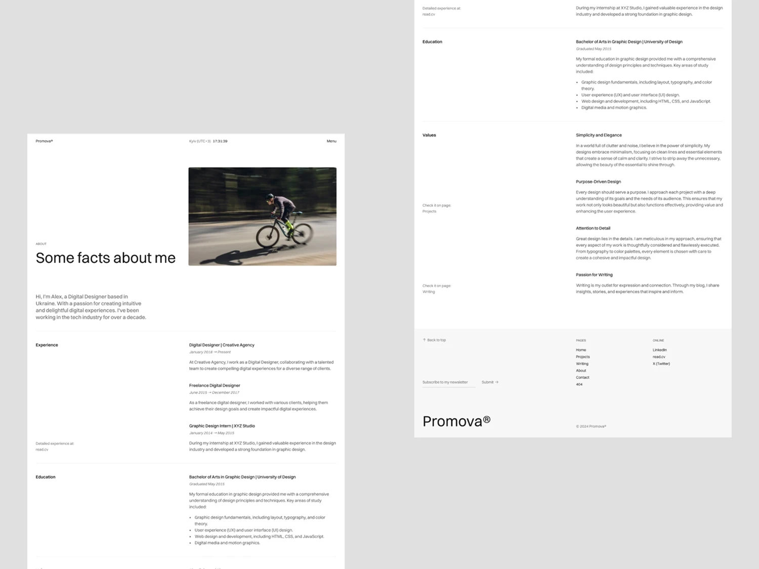 About page