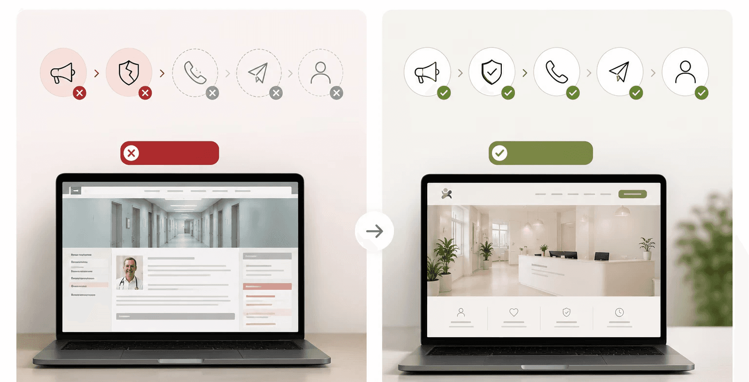 Premium dermatology website design for a private healthcare clinic