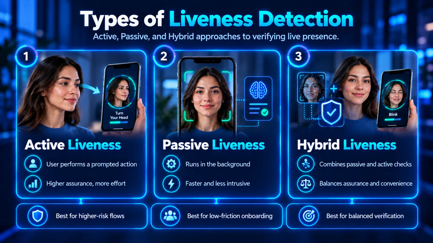 Infographic Showing Types of Liveness Detection