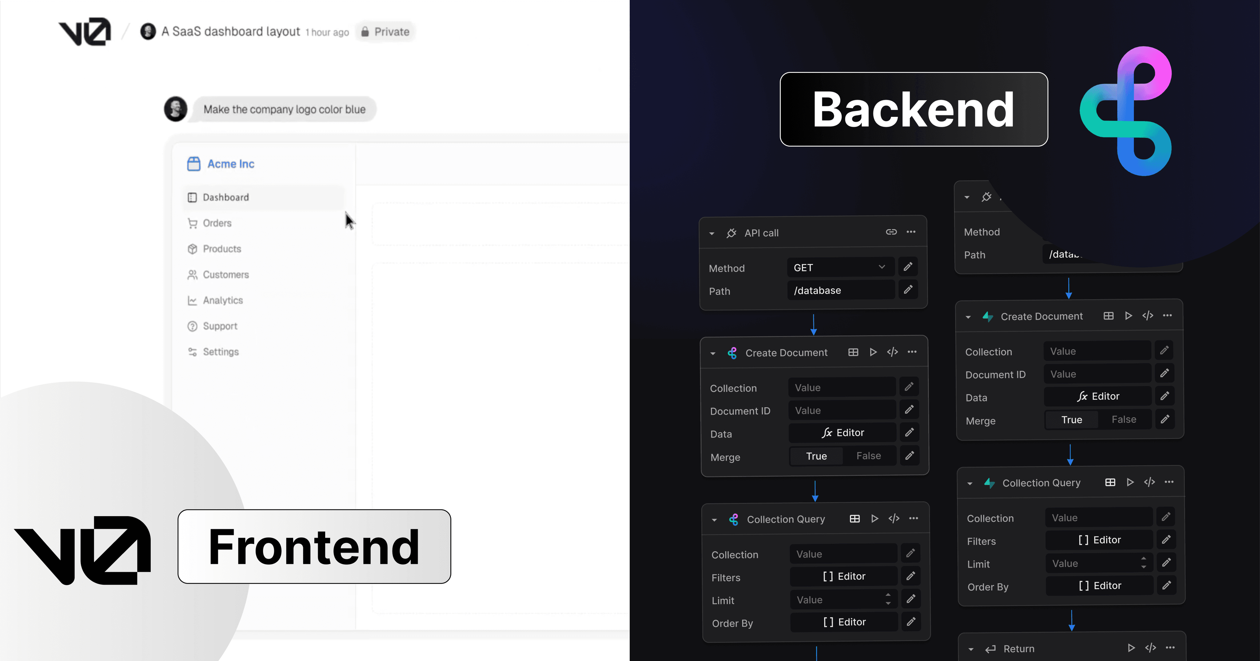 Generative Fullstack: Frontend UI with Vercel v0 and Backend with BuildShip