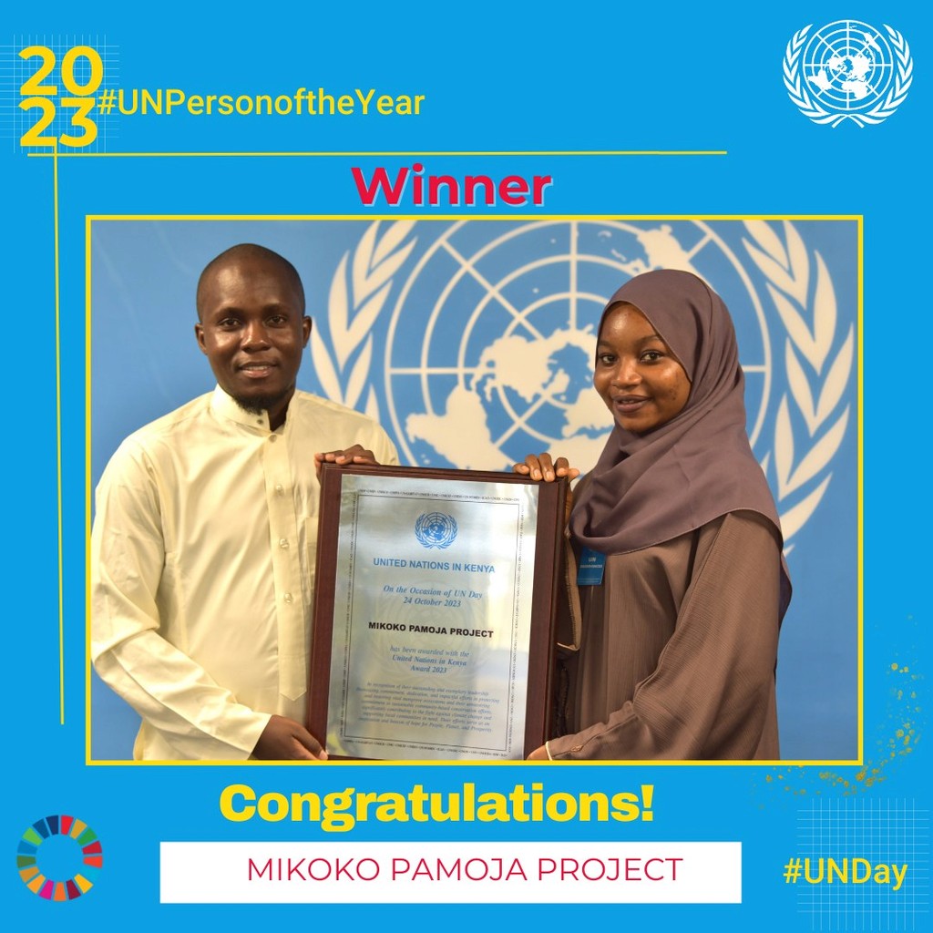 Winner of Kenya UN Person of the Year Award. Photo Credit https://www.un.org/en/nairobi-unis/mikoko-pamoja-awarded-united-nations-kenya-person-year