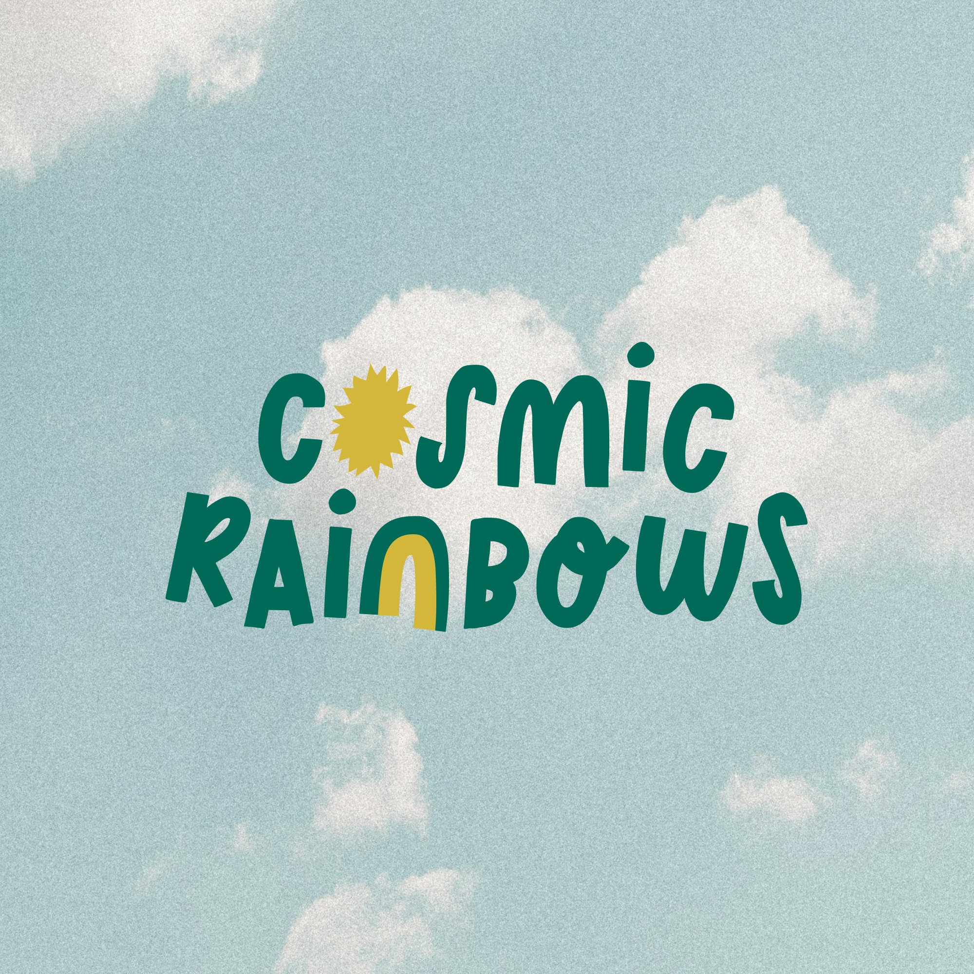 Cosmic rainbows hand crafted logo design