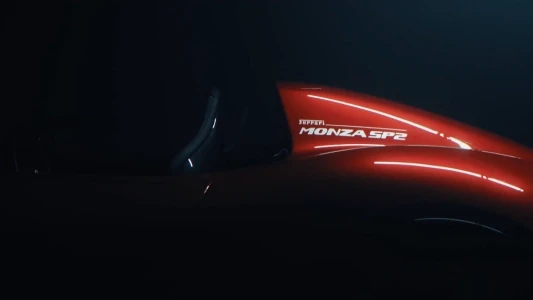 A side view of a Ferrari car