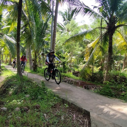 丹嫩莎朵水上市场的自行车之旅色彩