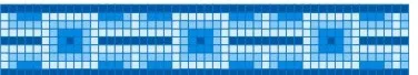 Bar and Dot mosaic pool border, 7" wide, Aqua Collection reference B13, Mosaiclegs Art Studio