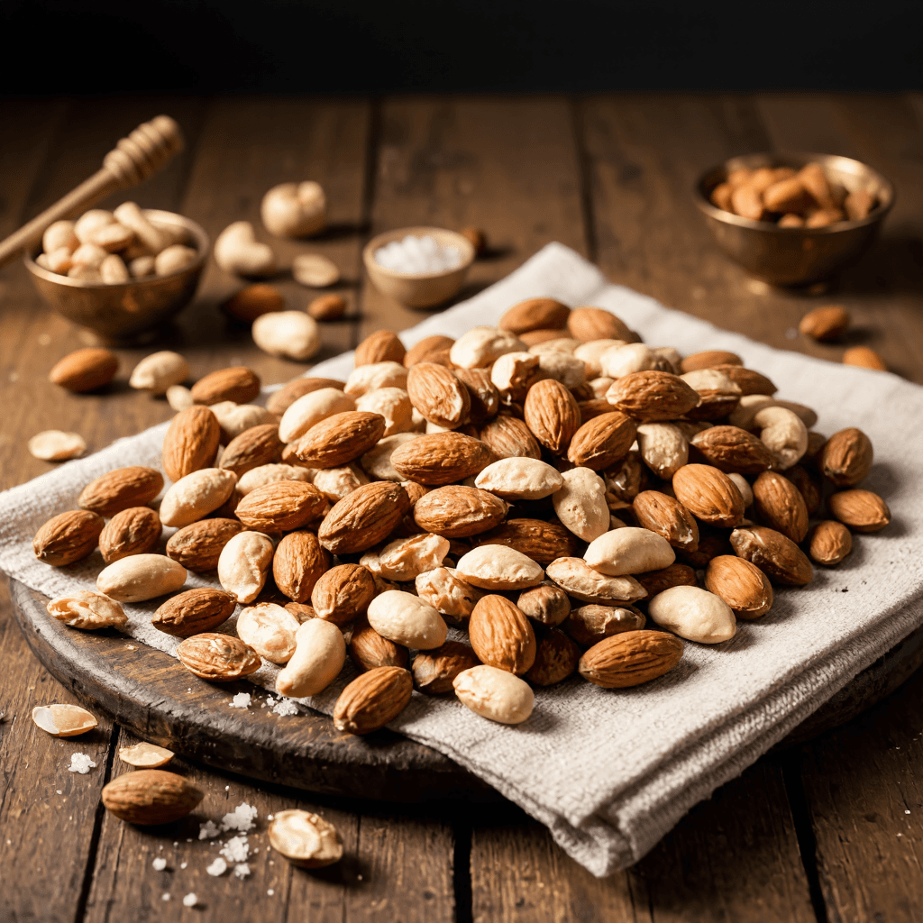 product photography of Gourmet Roasted Nuts