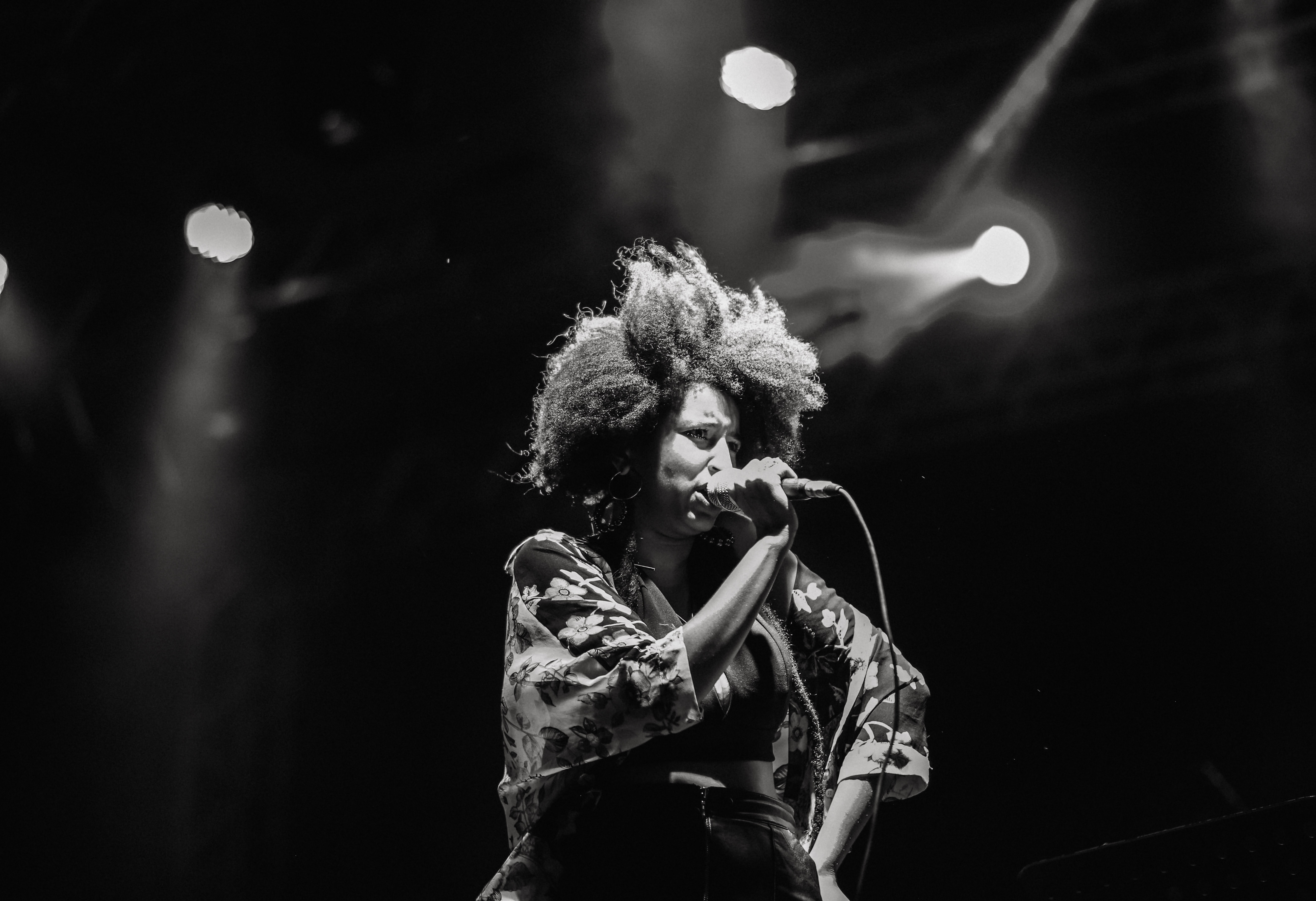 Woman singing on stage - session singer