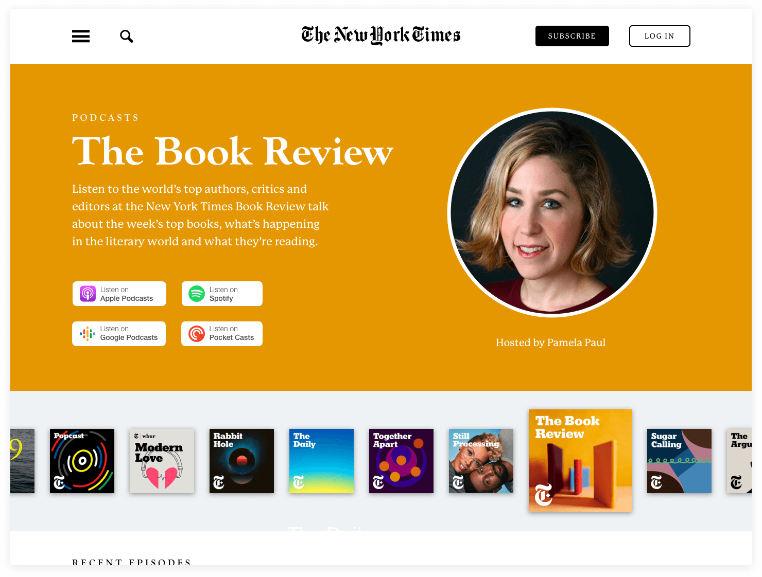 The Book Review selected in The New York Times podcast directory redesign