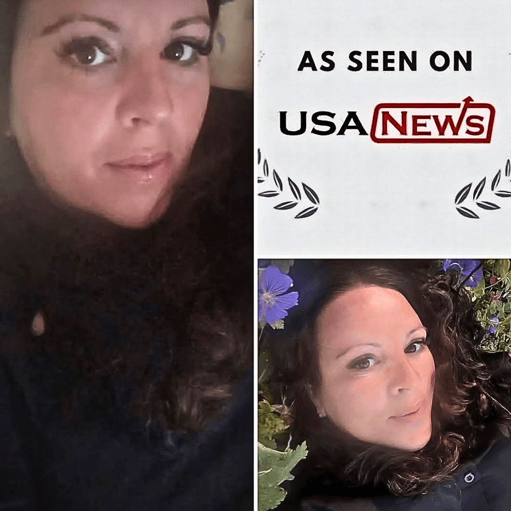 Two images of Charlotte Alexandra, accompanied by the logo of "USA News."