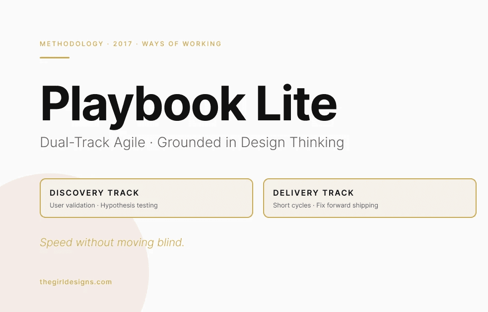 Playbook Lite — Dual-Track Agile Methodology