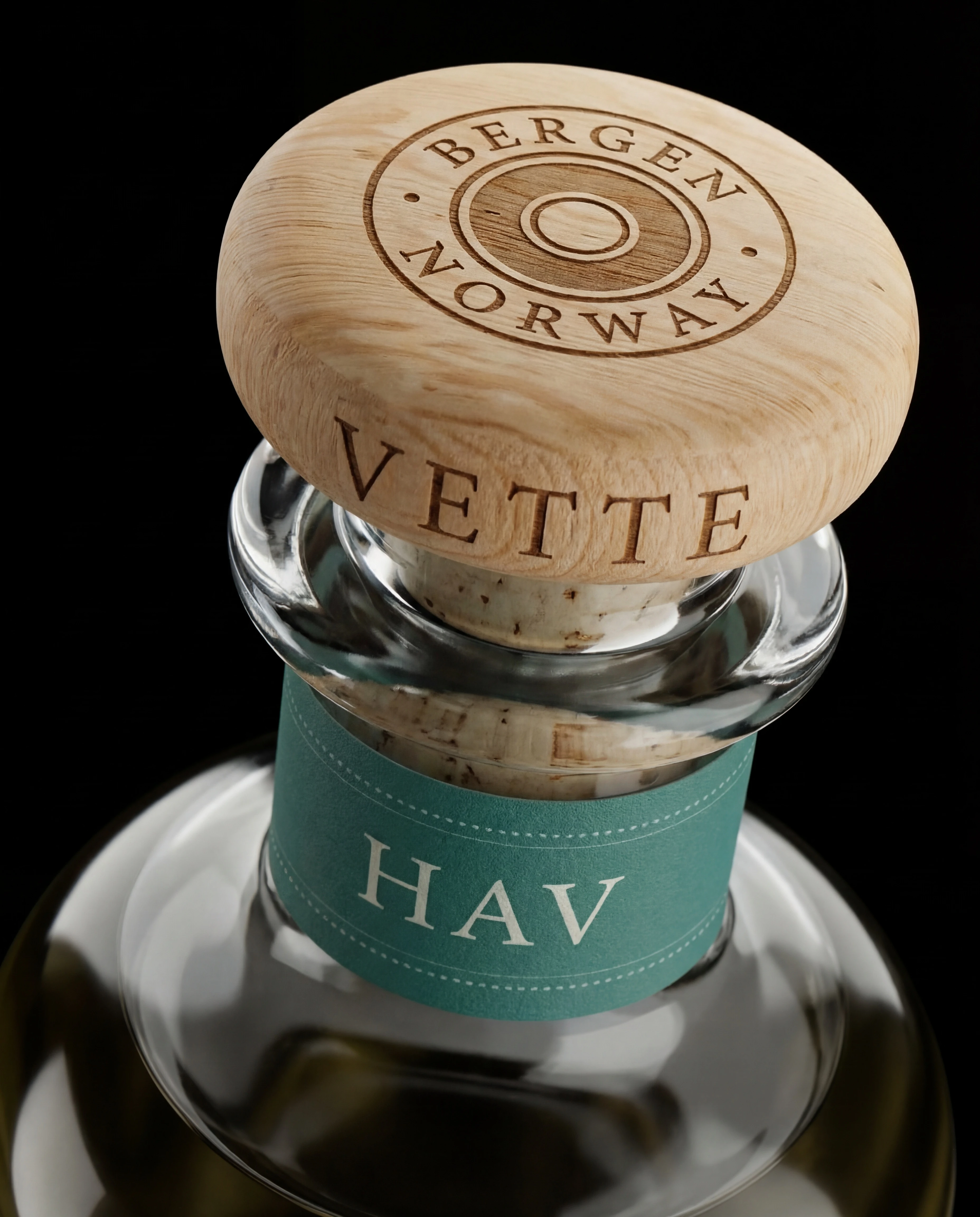 Packaging close up wooden cork