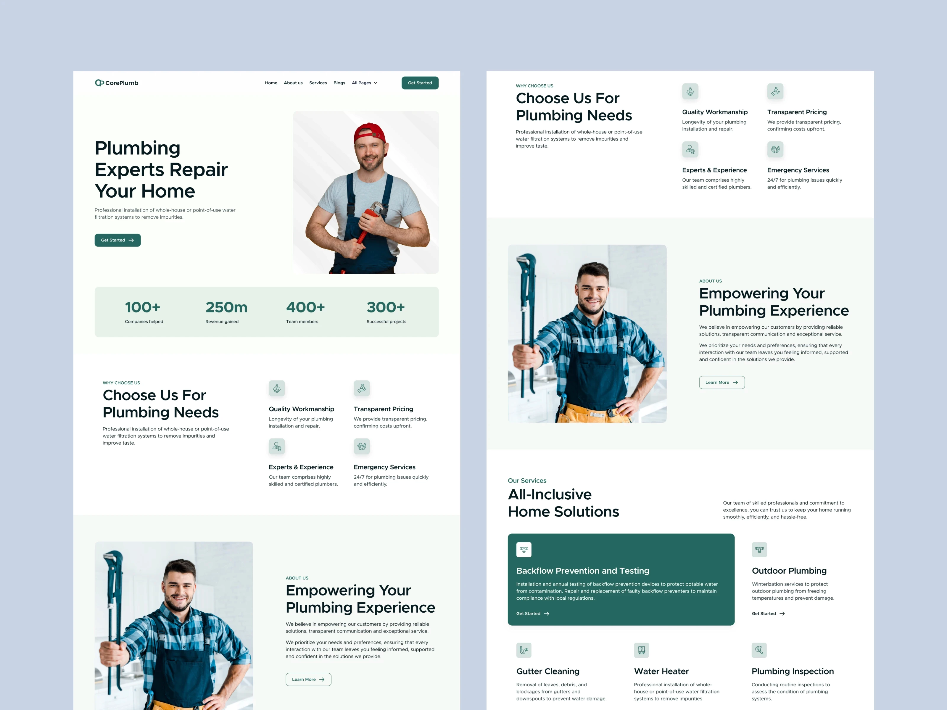 Modern template for plumbing pros