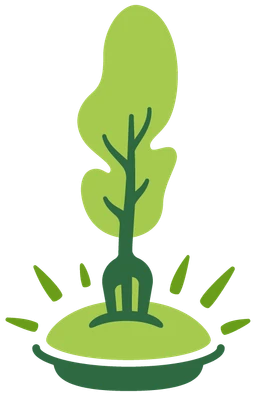 green tree growing from a bowl icon combining nature and healthy food — brand identity by Makers' Studio Bahrain