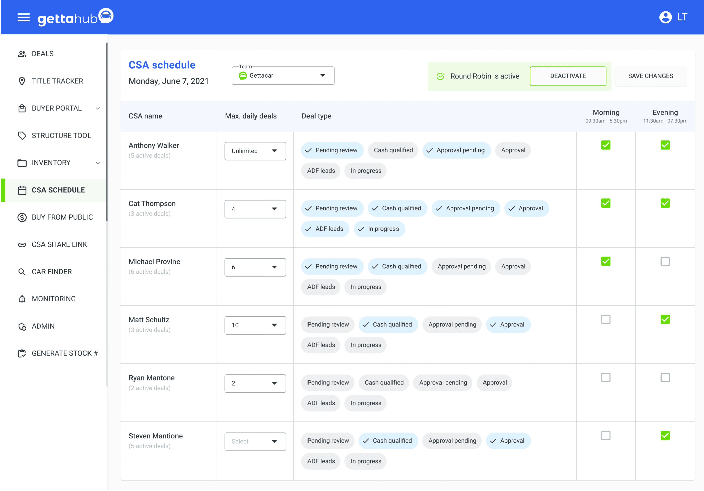 The customer success advisor's schedule tool