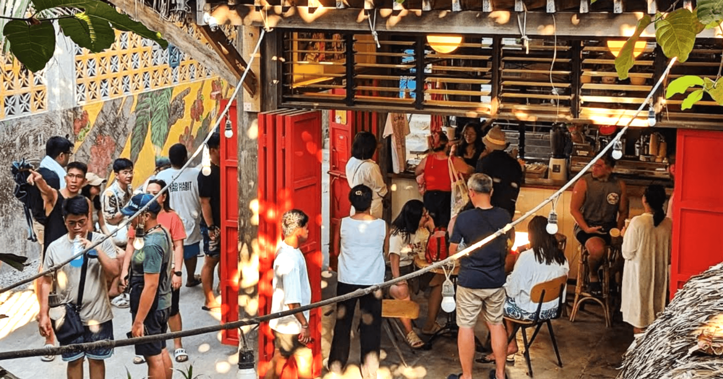 Crowded local cafe store