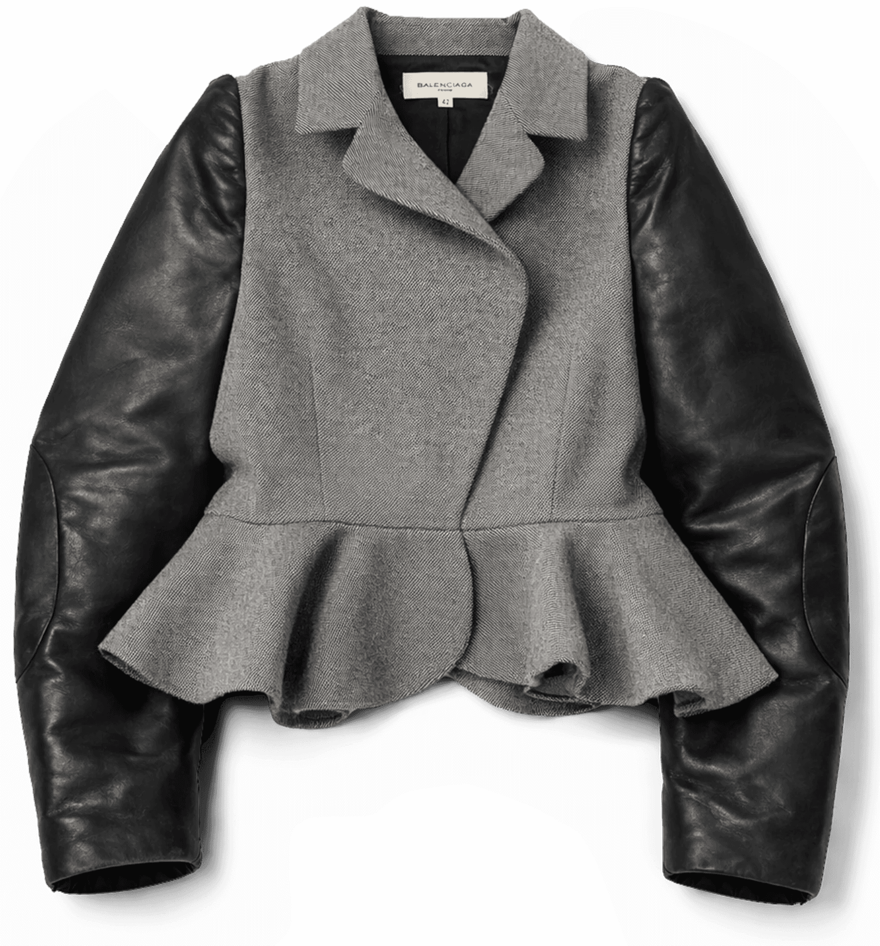 Grey & Black Peplum Jacket