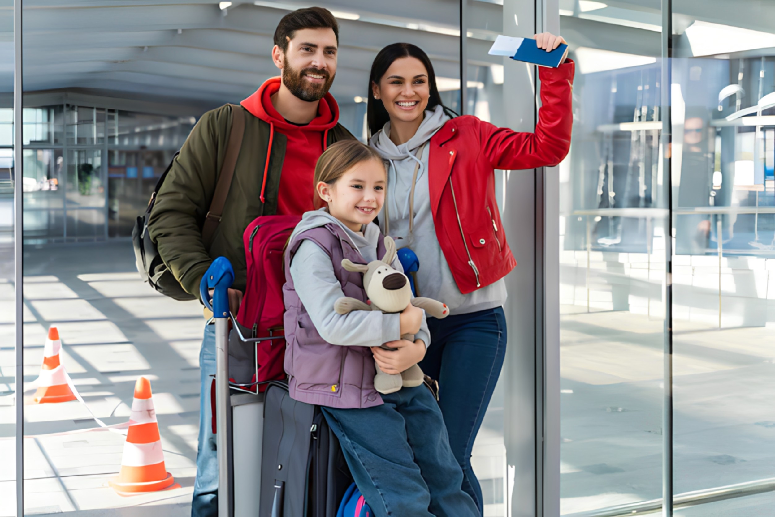 Family at the airport