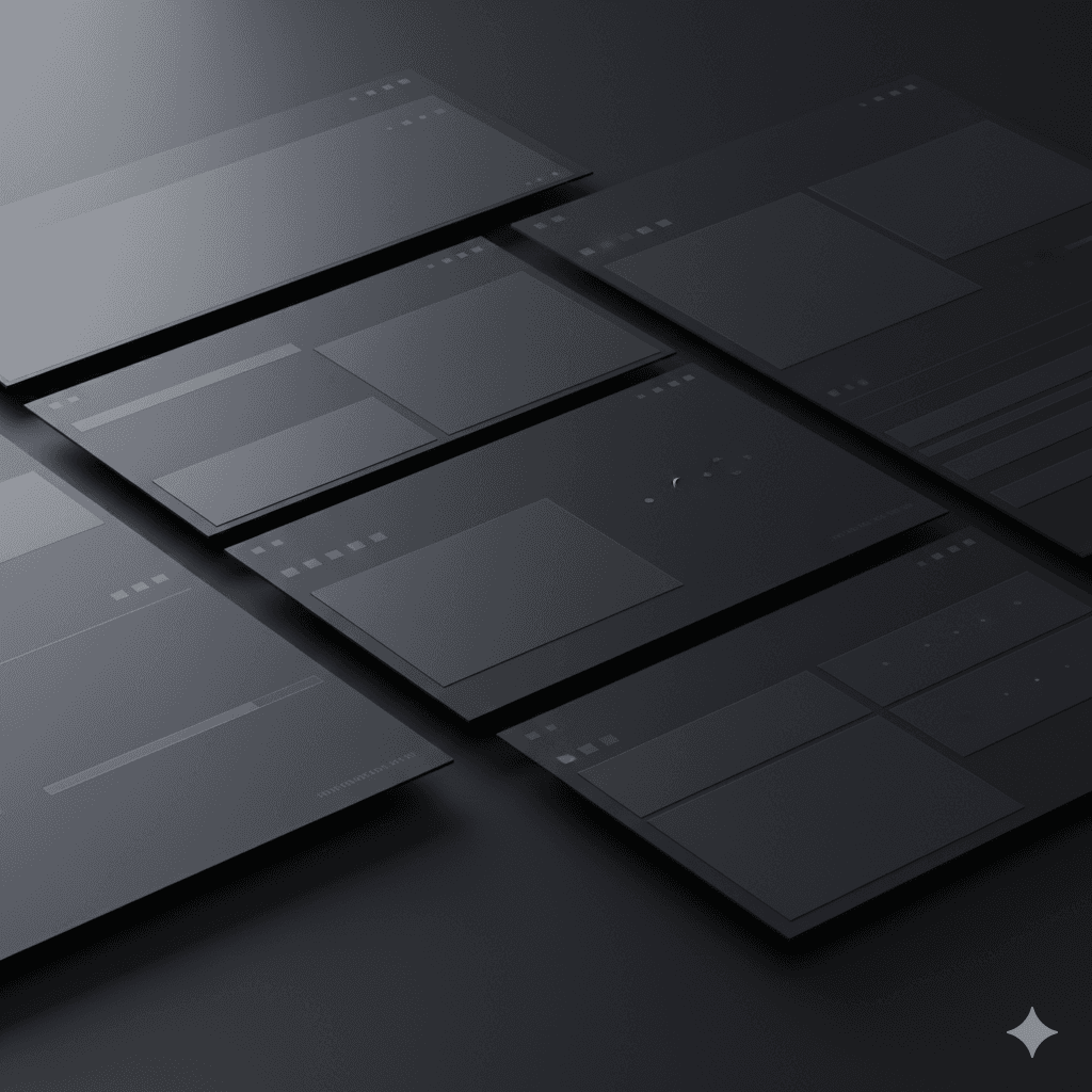 Close-up view of content blocks and documentation panels