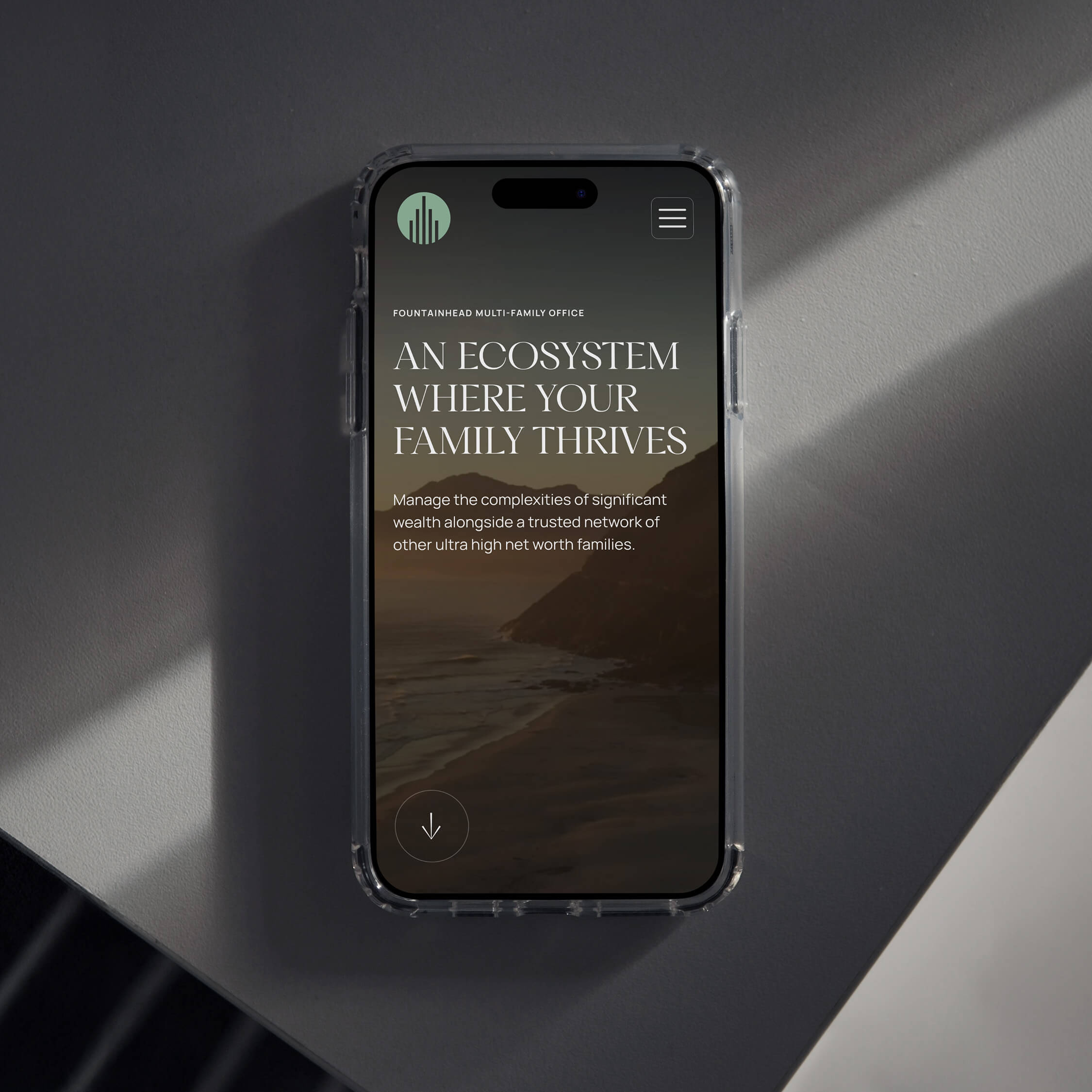 Smartphone screen displaying "An Ecosystem Where Your Family Thrives".