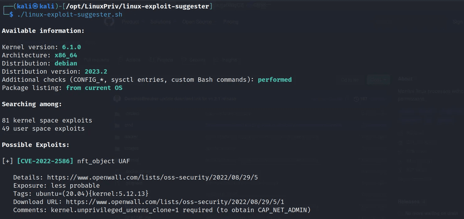 Linux Exploit Suggester