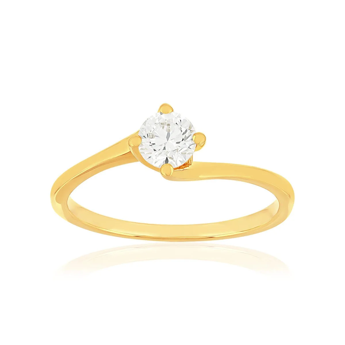 Solitaire en or jaune 750