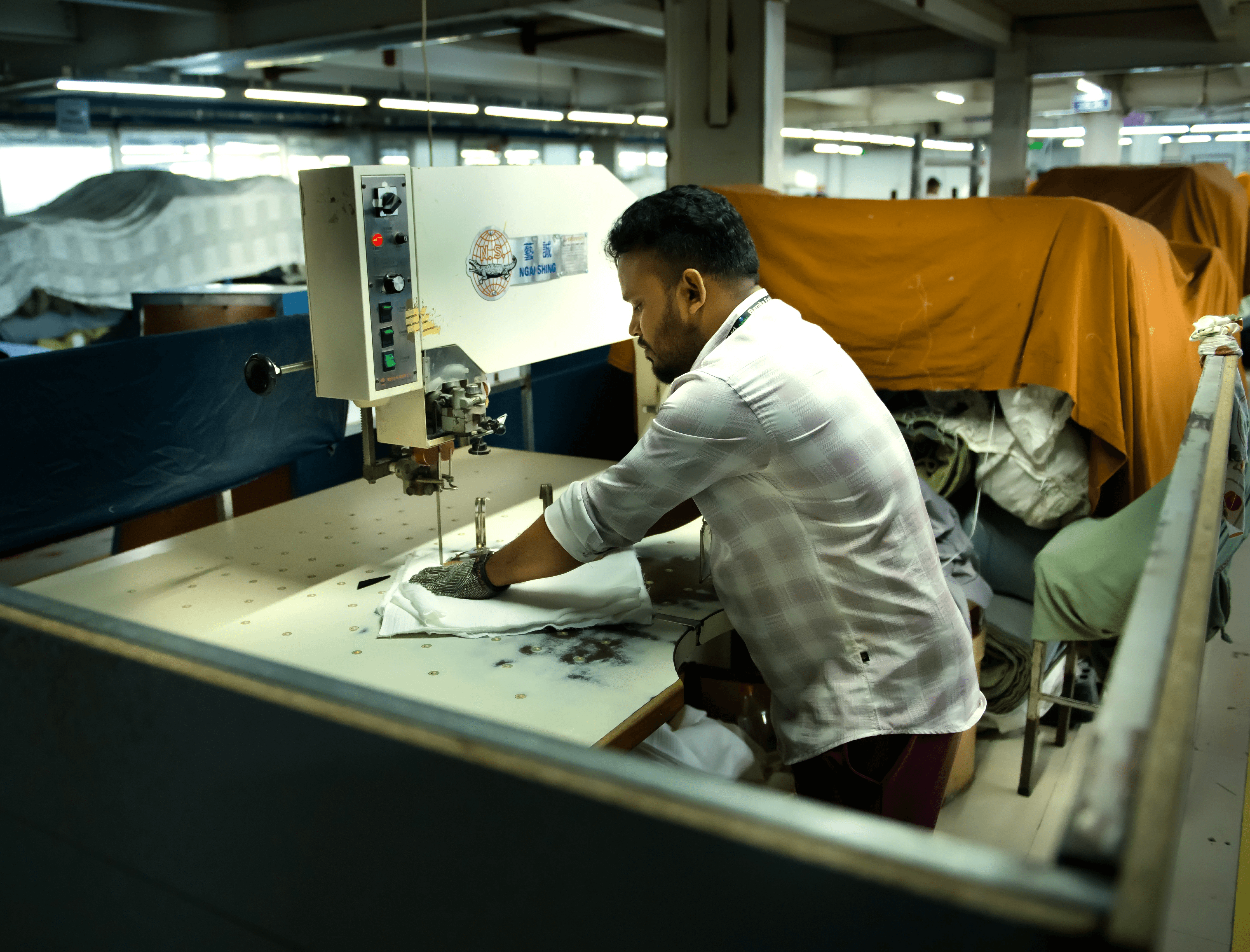 Man with surfing with paddle