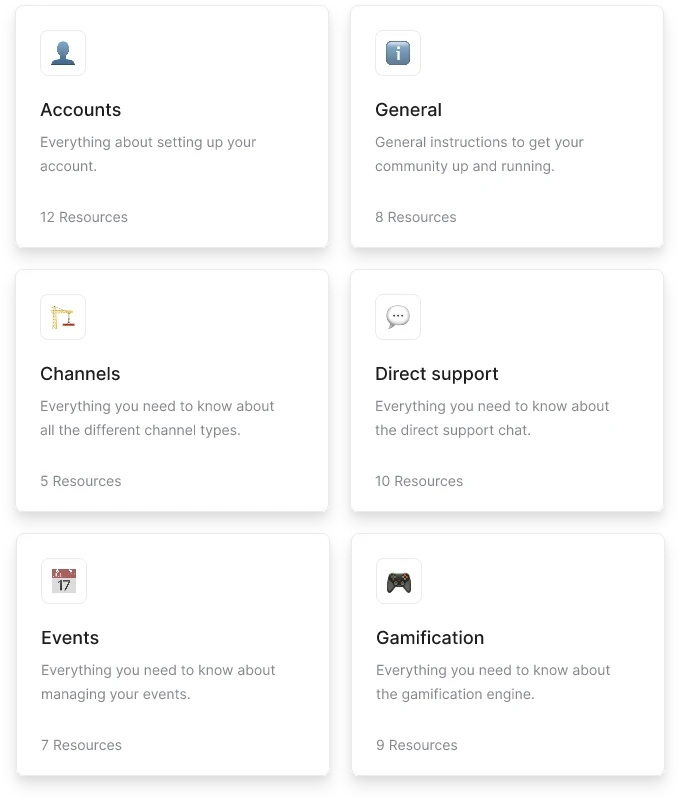 Topic cards in the knowledge base functionality in the Turf platform