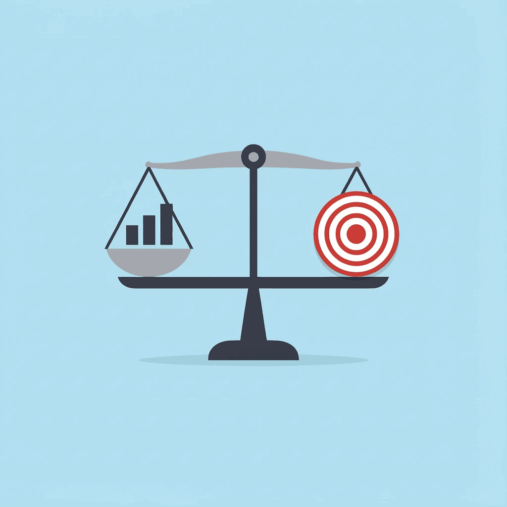  Balance scale comparing traditional data categories on one side with business outcomes on the other