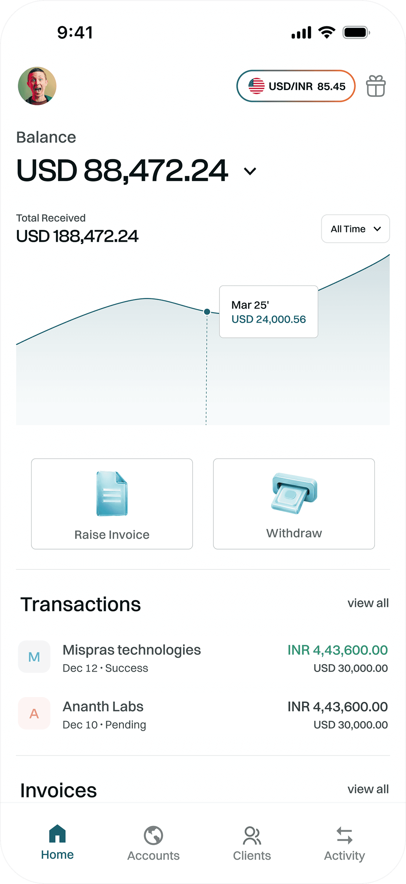 Infinity mobile App