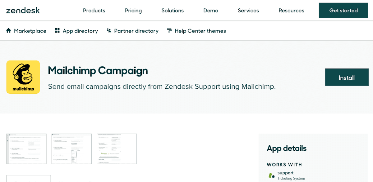 Mailchimp integrations: Zendesk