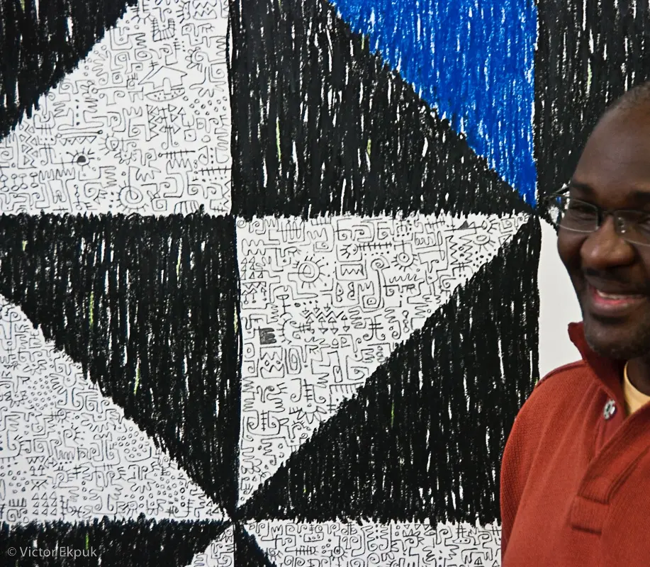 Composition No. 2
(2009). Graphite and pastel
on paper. 50 in. × 50 in.