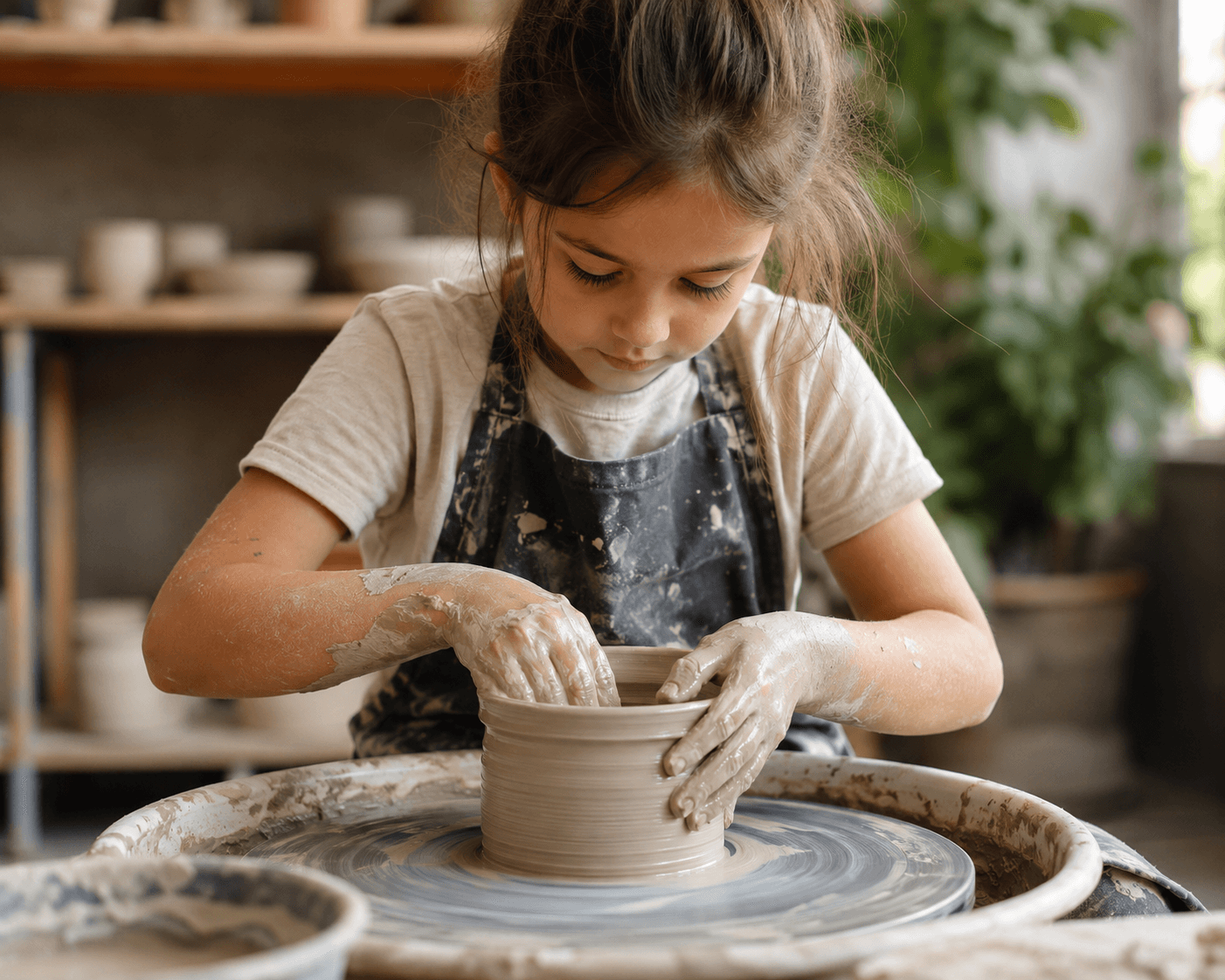 Kids wheel throwing and handbuilding clay experiences in Napa, CA