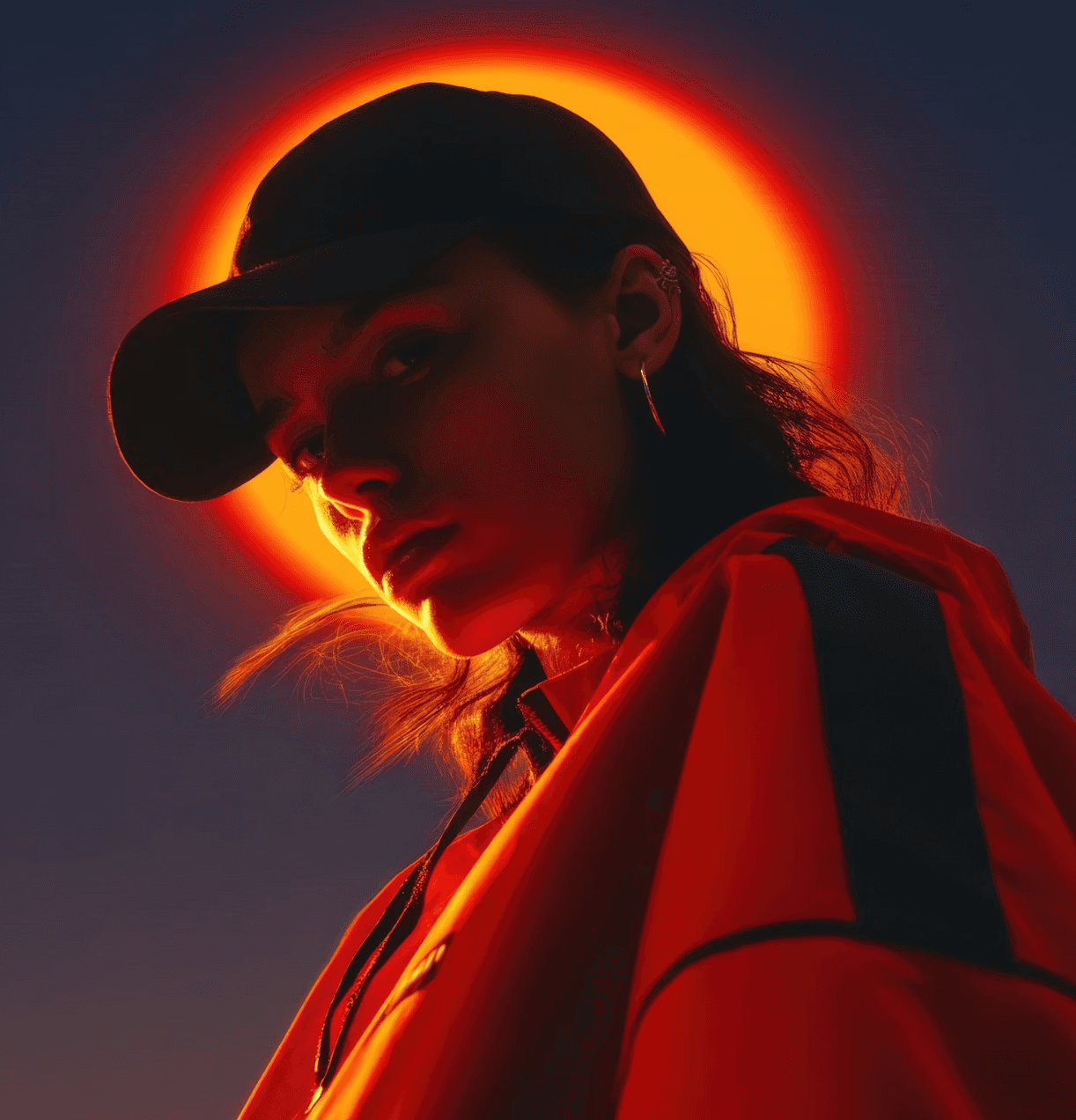 person standing during night