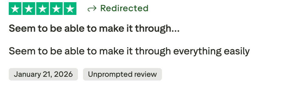 Five-star review about smooth and easy experience