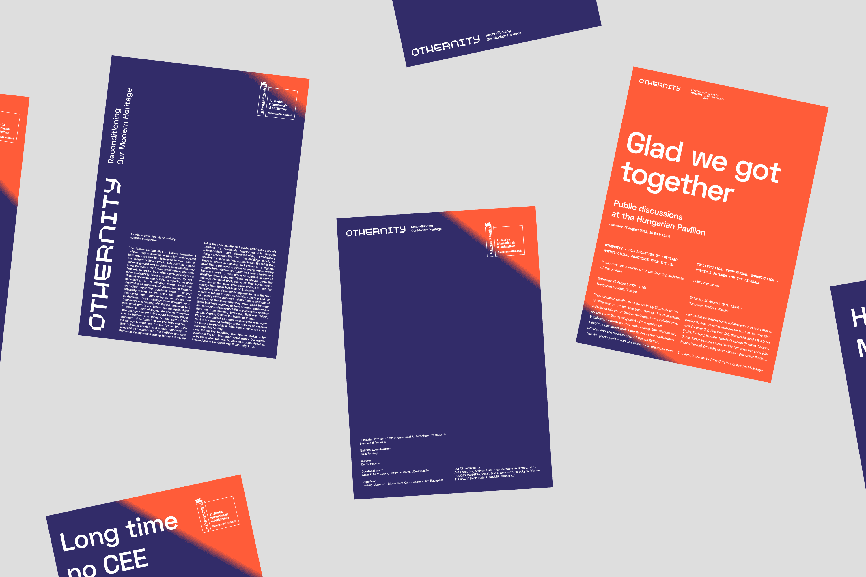 Poster design for Othernity — Hungarian Pavilion, Venice Architecture Biennale 2021. Contemporary reinterpretation of socialist modernist graphics through geometric layout and minimalist typography. Designed by Marcell Kazsik