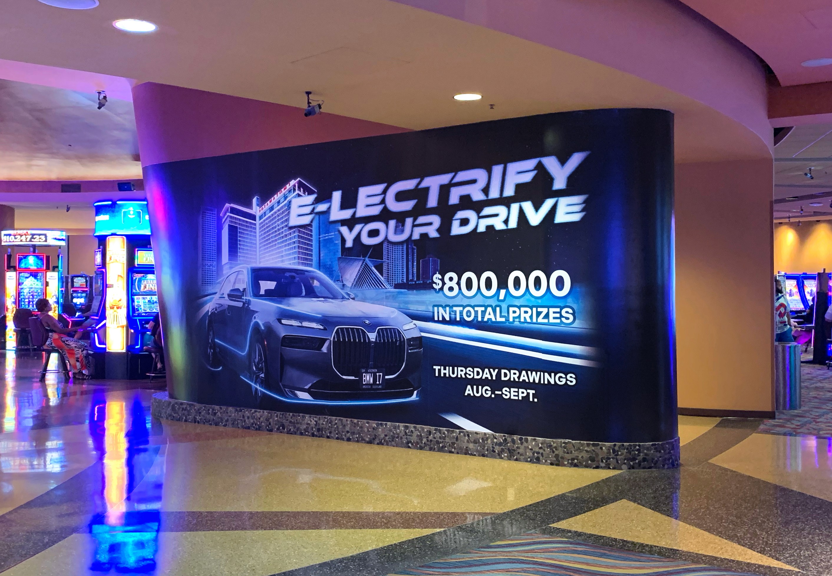 Pillar wrapped with E-lectrify Your Drive art