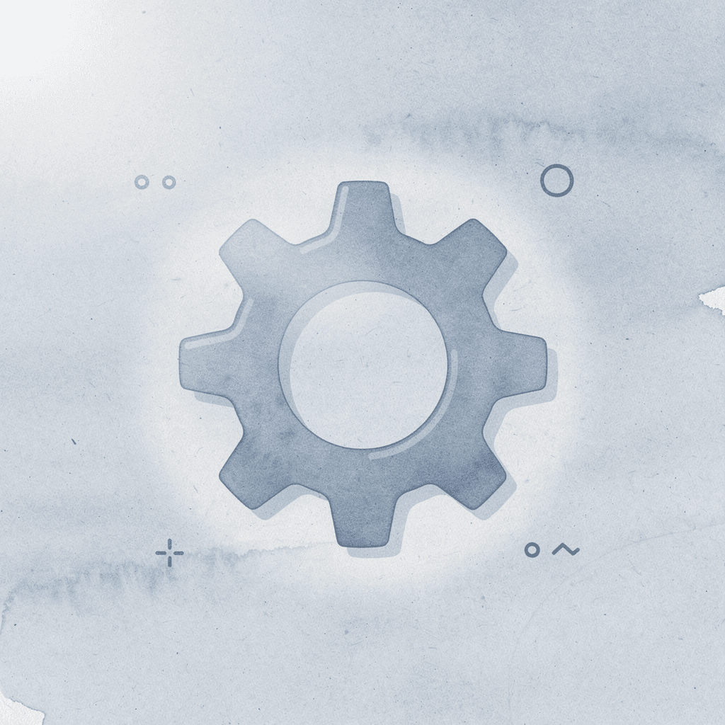 Gear icon representing language arts as the operating system for learning