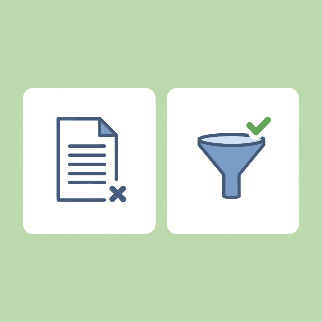 Comparison showing messy generic summaries on the left versus clear actionable insights on the right