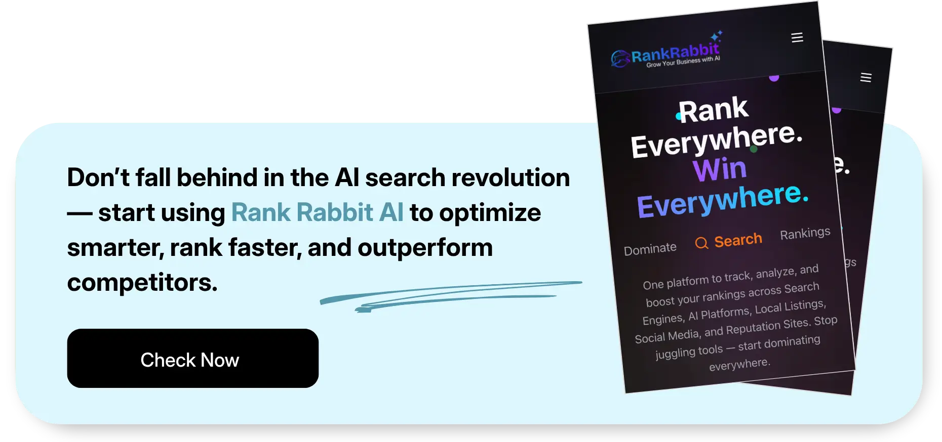Call-to-action for Rank Rabbit AI
