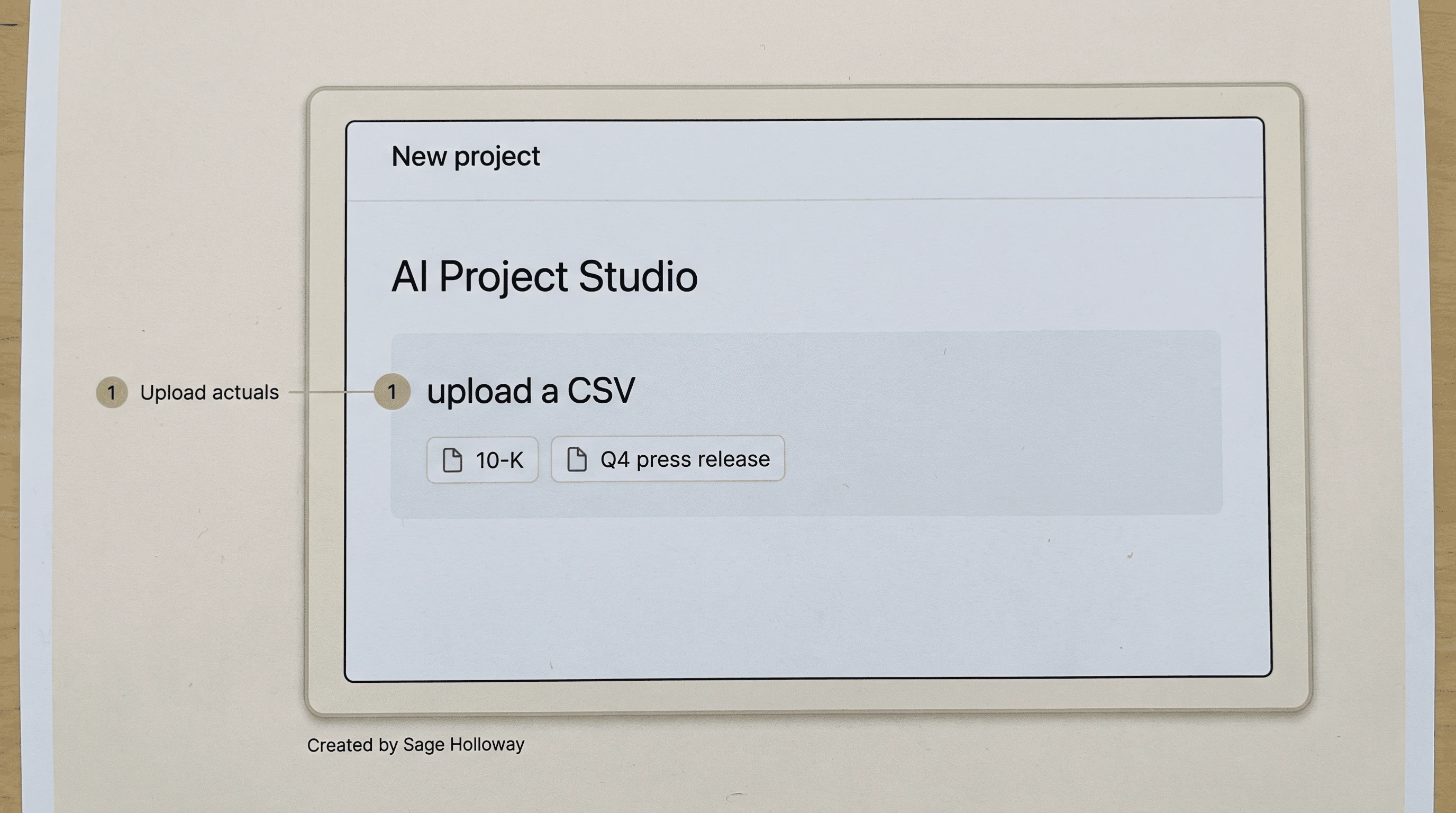 Teaching reconstruction of an Excel add-in upload flow for CSV actuals and 10-K PDFs