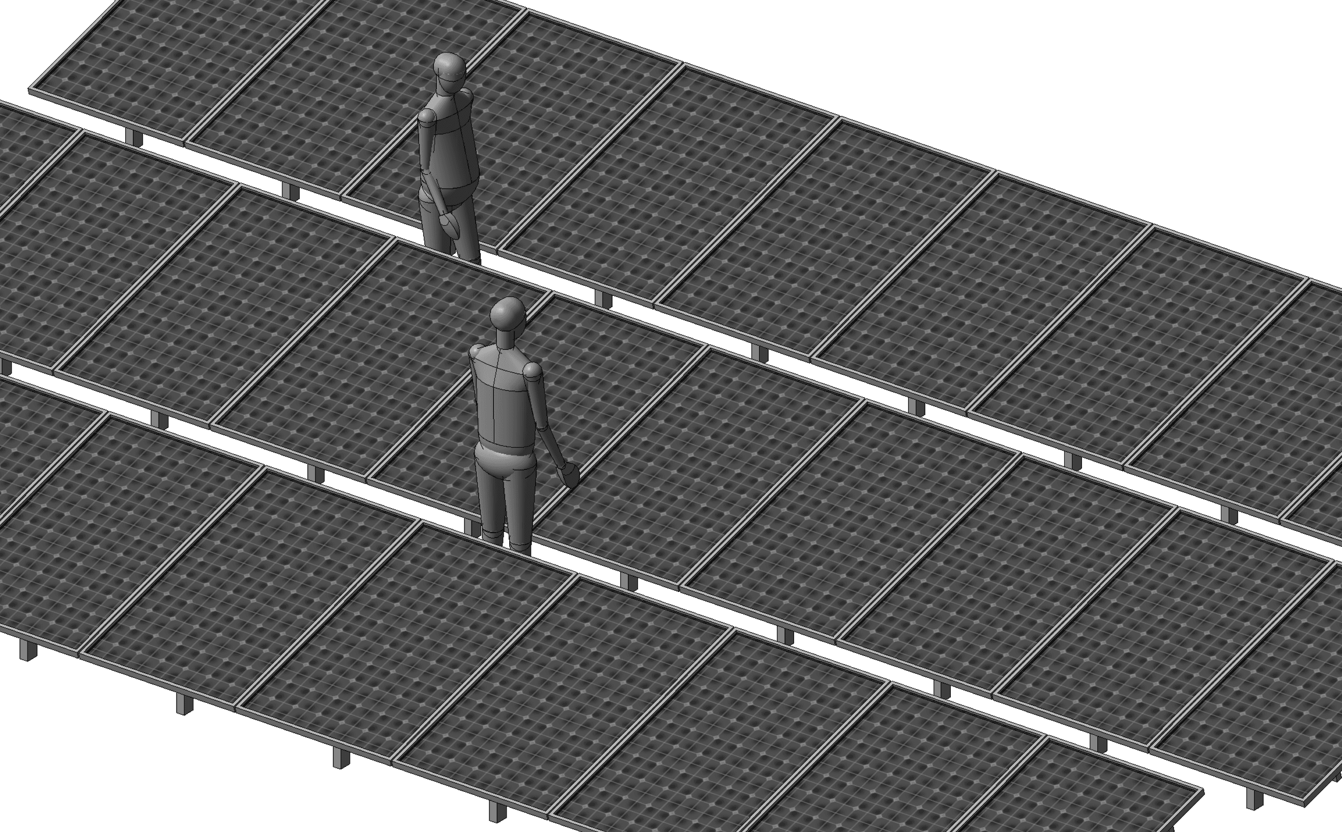 Solar panel array — a combination of Optigreen framing and LG panels.