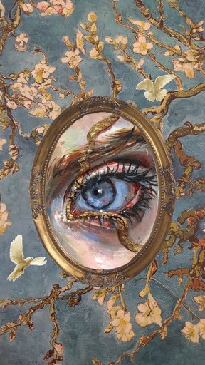 close up eye art painting aesthetic