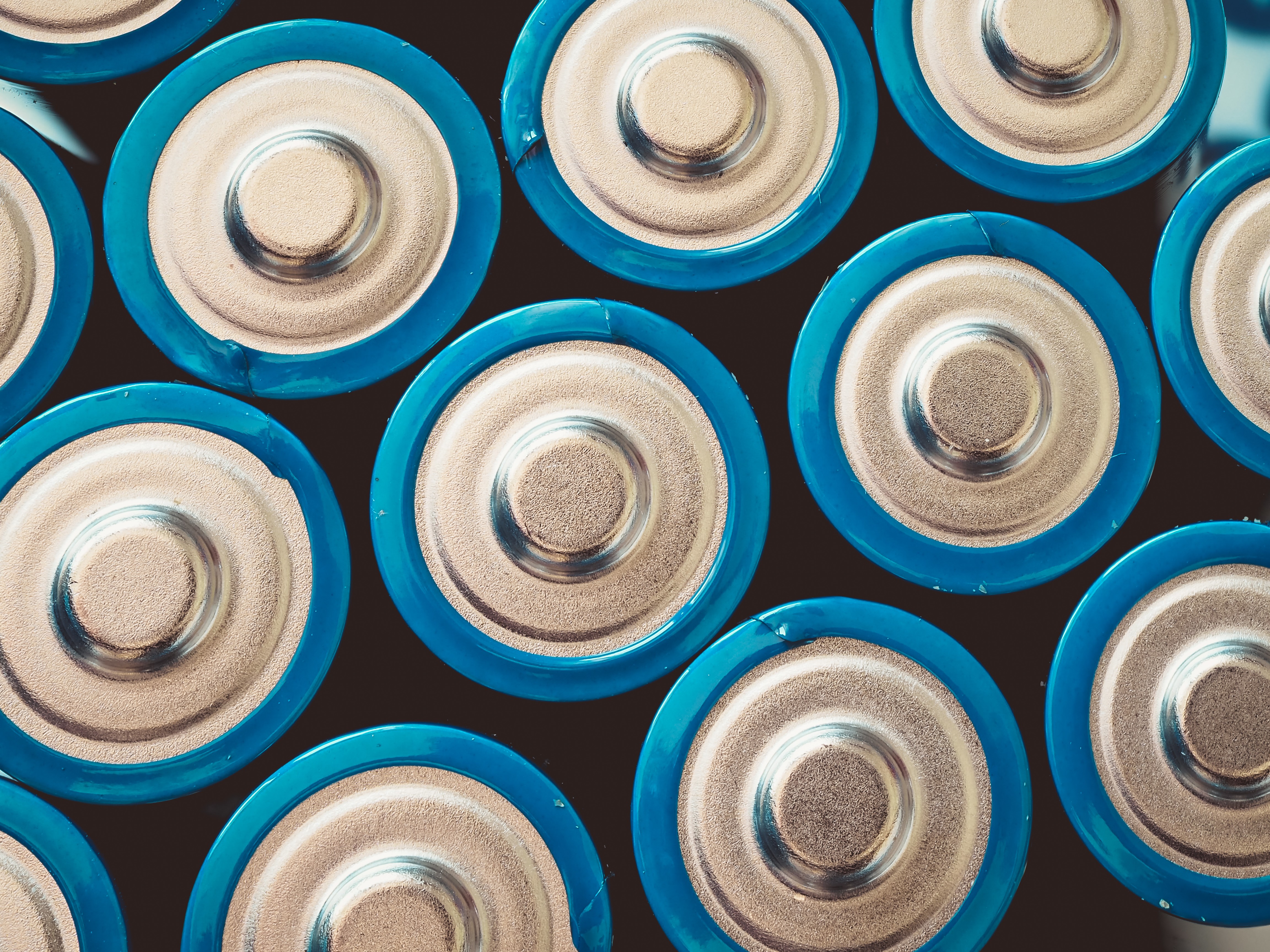 top view of blue batteries