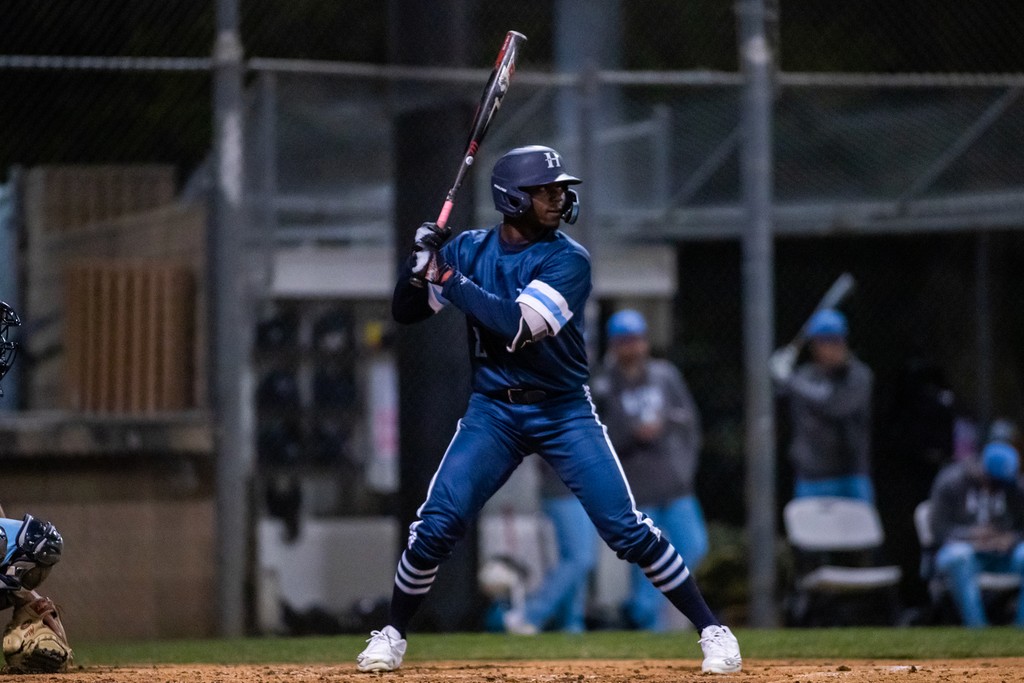 Junior Coleman batting in a college baseball game