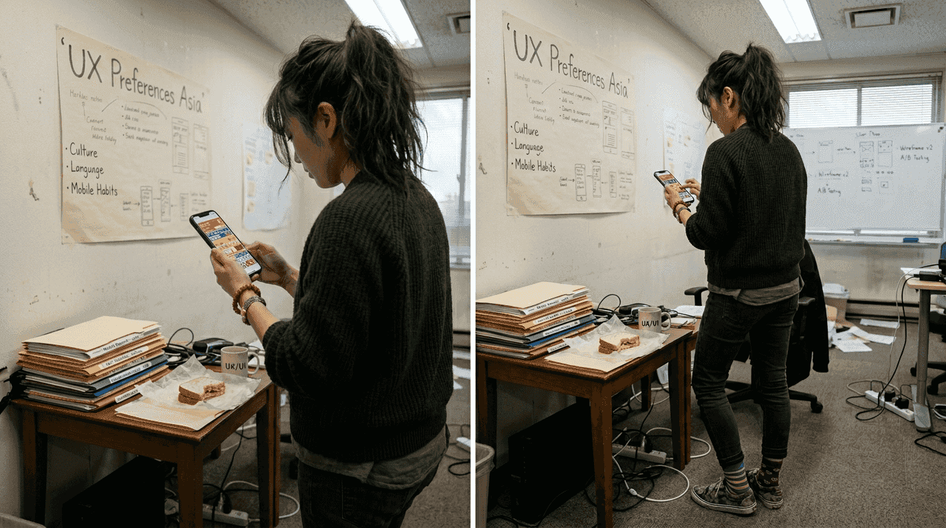 Strategist testing localized mobile interface