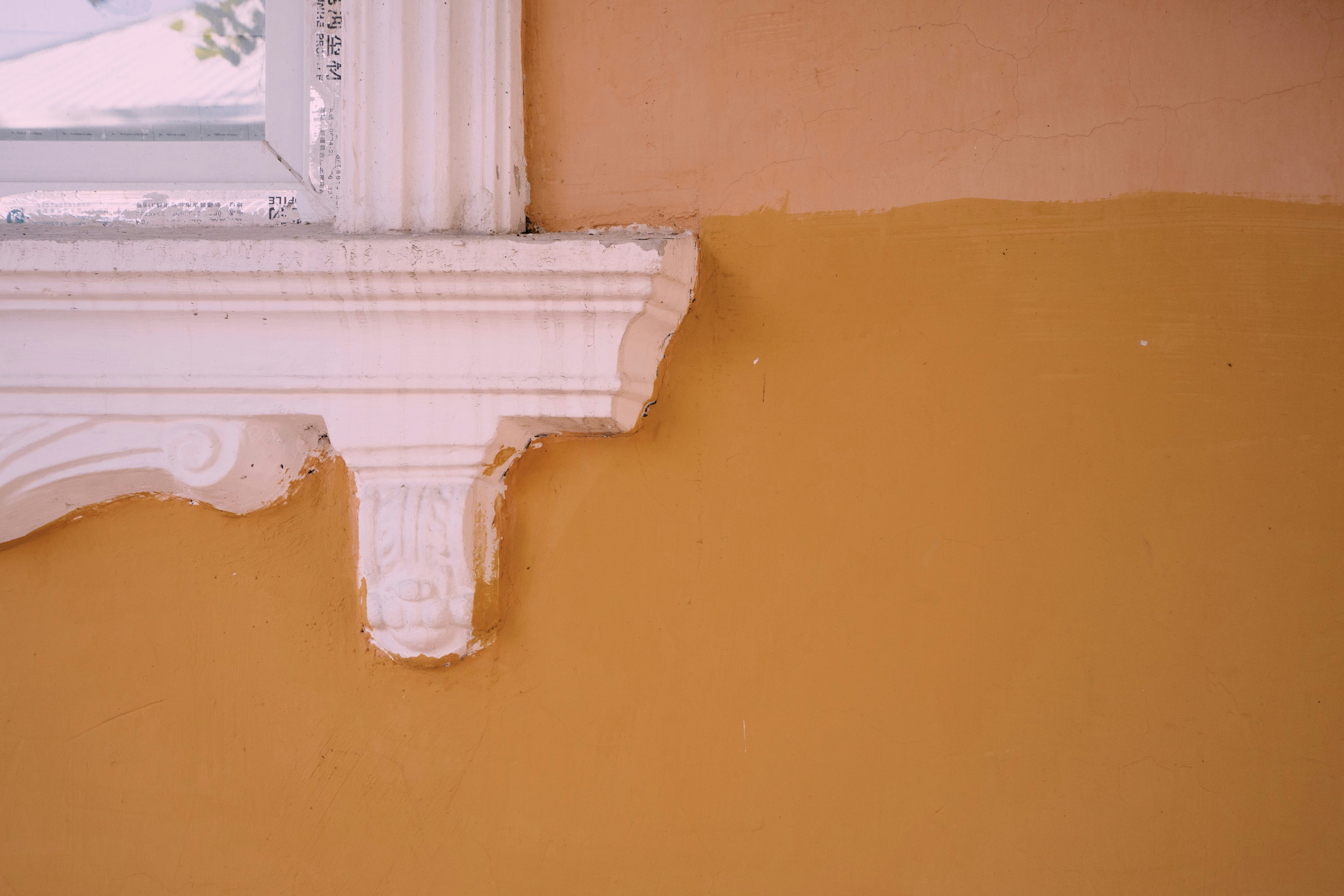 white wooden window frame