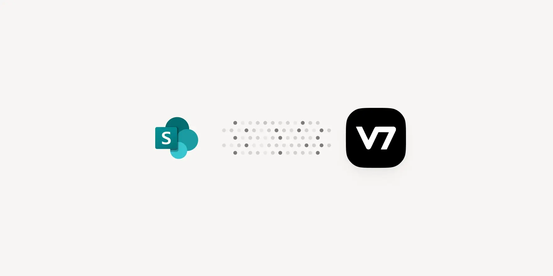 SharePoint logo and V7 logo with dots graphic