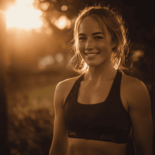 Sara is a client smiling to the camera happily